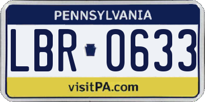 PA license plate LBR0633