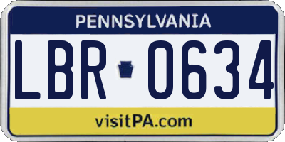 PA license plate LBR0634