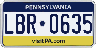 PA license plate LBR0635