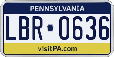 PA license plate LBR0636