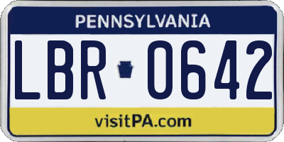 PA license plate LBR0642
