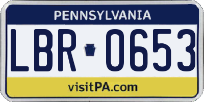 PA license plate LBR0653