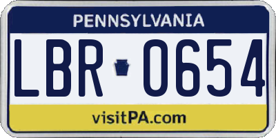PA license plate LBR0654