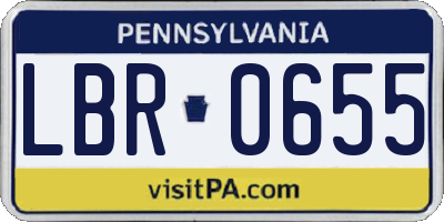 PA license plate LBR0655