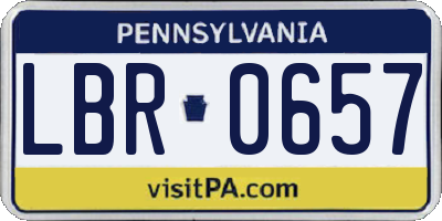 PA license plate LBR0657