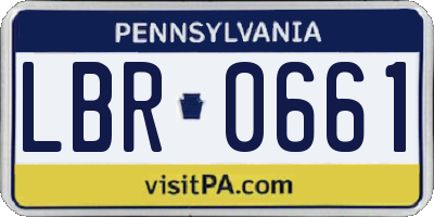 PA license plate LBR0661