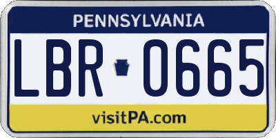 PA license plate LBR0665