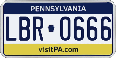 PA license plate LBR0666