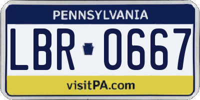 PA license plate LBR0667