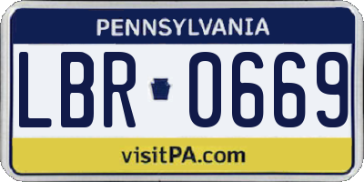 PA license plate LBR0669