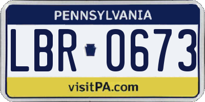 PA license plate LBR0673
