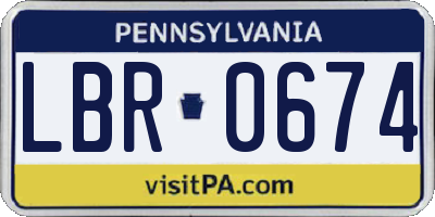 PA license plate LBR0674