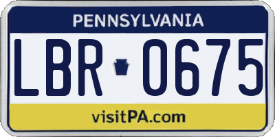 PA license plate LBR0675