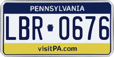 PA license plate LBR0676
