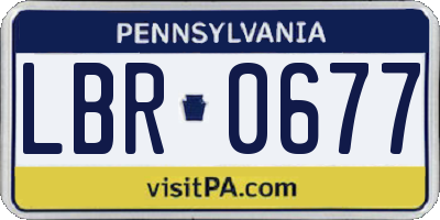 PA license plate LBR0677