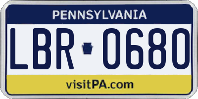 PA license plate LBR0680