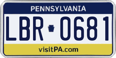 PA license plate LBR0681
