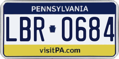 PA license plate LBR0684