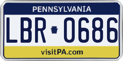 PA license plate LBR0686