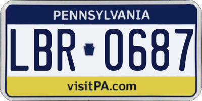 PA license plate LBR0687