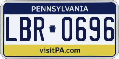 PA license plate LBR0696