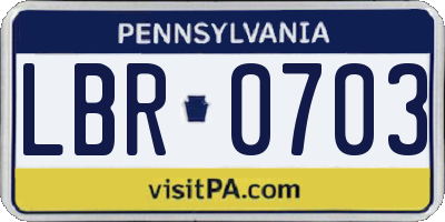 PA license plate LBR0703