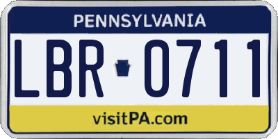 PA license plate LBR0711