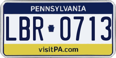 PA license plate LBR0713
