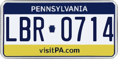 PA license plate LBR0714