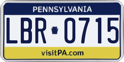 PA license plate LBR0715