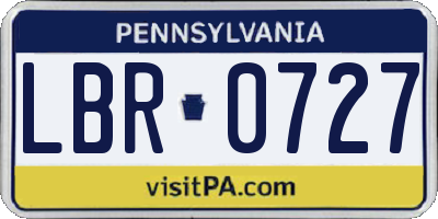 PA license plate LBR0727
