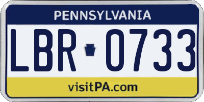 PA license plate LBR0733