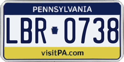 PA license plate LBR0738