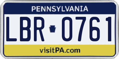 PA license plate LBR0761