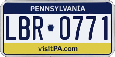 PA license plate LBR0771