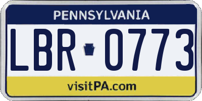 PA license plate LBR0773