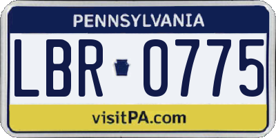 PA license plate LBR0775