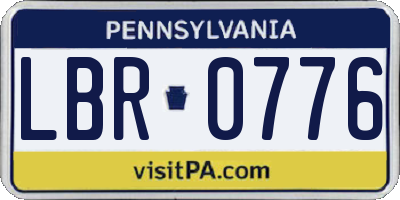 PA license plate LBR0776