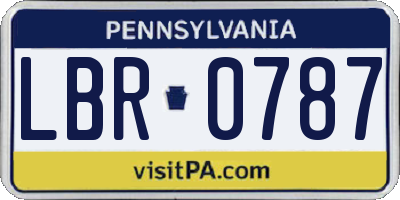 PA license plate LBR0787