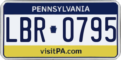 PA license plate LBR0795