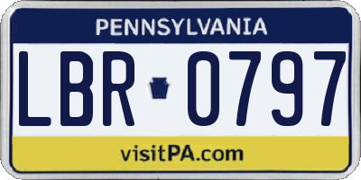 PA license plate LBR0797