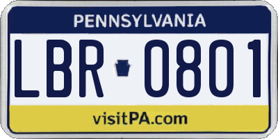 PA license plate LBR0801
