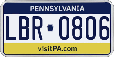 PA license plate LBR0806