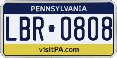 PA license plate LBR0808
