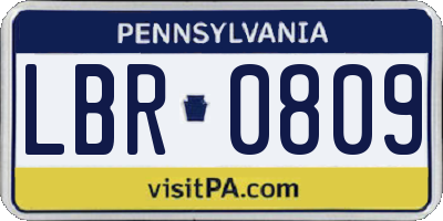 PA license plate LBR0809