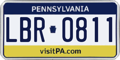 PA license plate LBR0811