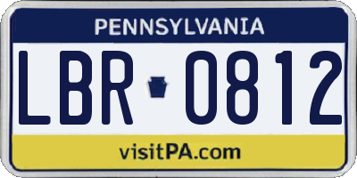 PA license plate LBR0812