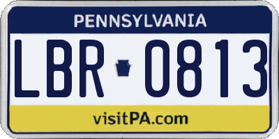 PA license plate LBR0813