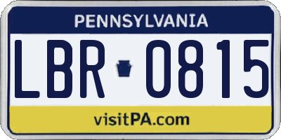 PA license plate LBR0815
