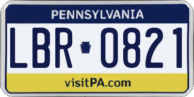 PA license plate LBR0821